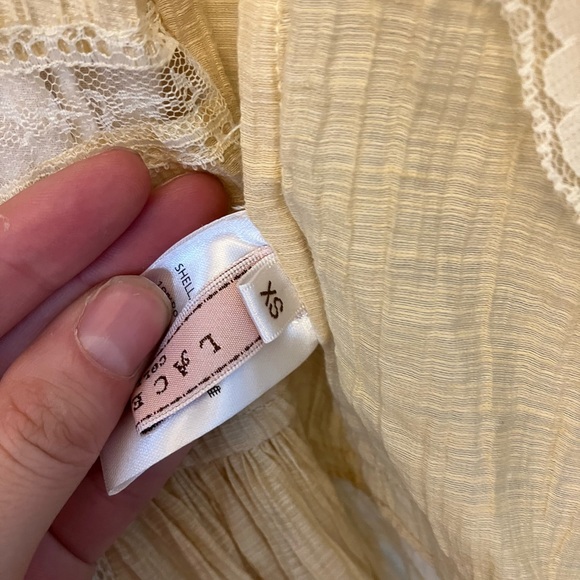 Yellow Lace-Trim Midi Dress with Cardigan - Picture 8 of 12